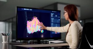 Innovative Female Scientist Developing Strategic Market Solutions